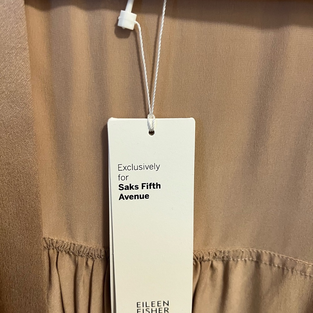 Eileen Fisher Champagne Silk Kimono Jacket - Picture 7 of 8